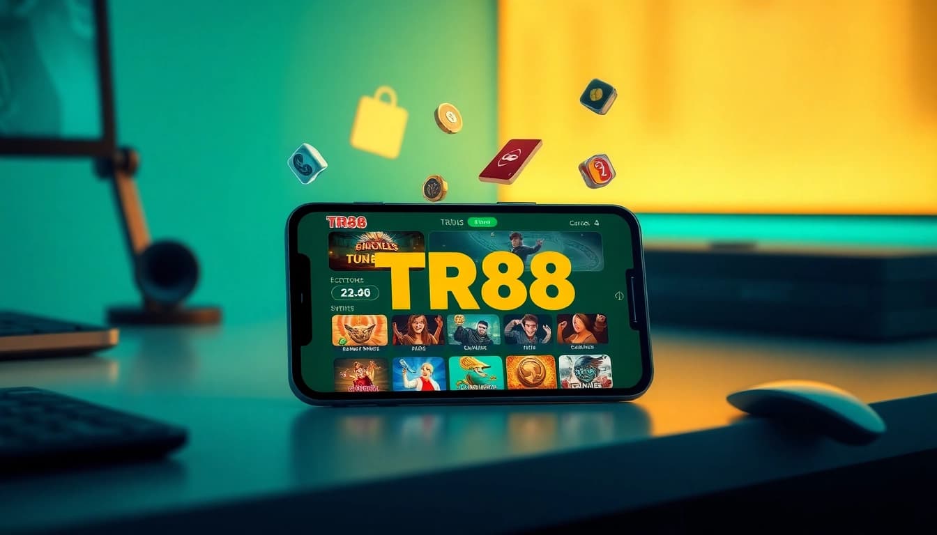 TR88 online casino app interface showcasing diverse games and exciting features.