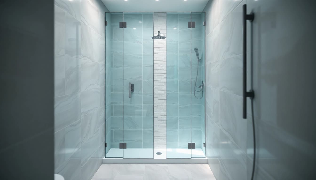 Admire la douche à l'italienne élégamment intégrée dans une salle de bain moderne.
