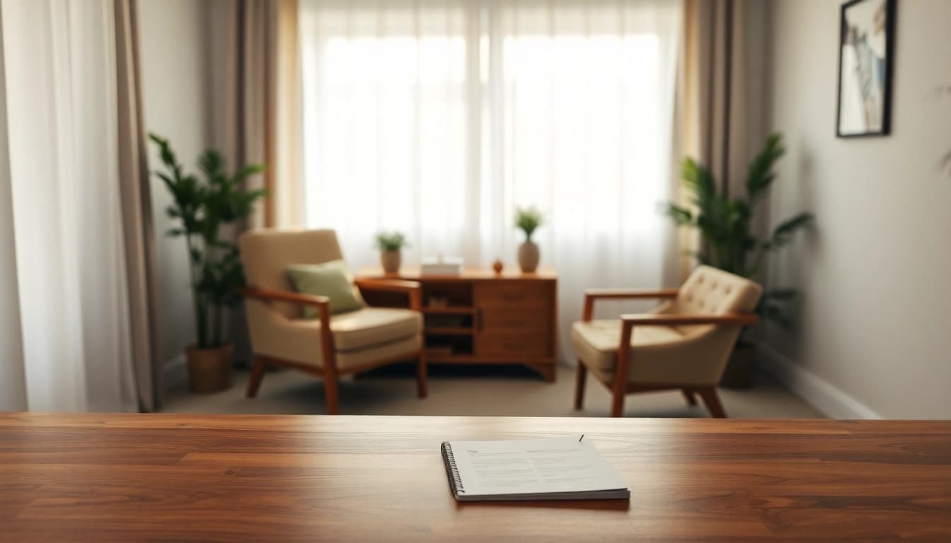 Engaging counselling services space with a warm atmosphere and inviting decor.