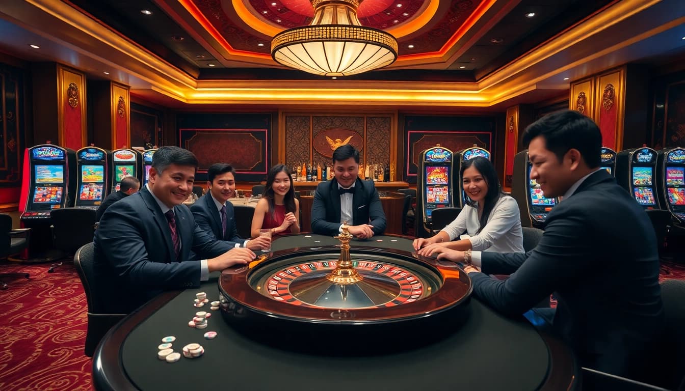 Exciting gaming action at gg88 casino, showcasing players engaged in thrilling roulette.