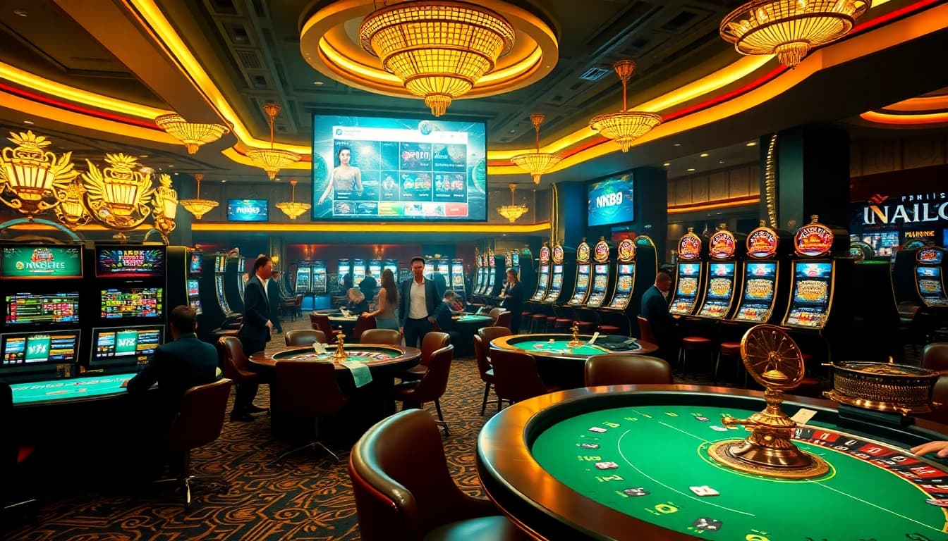 Experience the thrill of nn88 bet as players engage passionately at luxurious casino tables with exciting games.