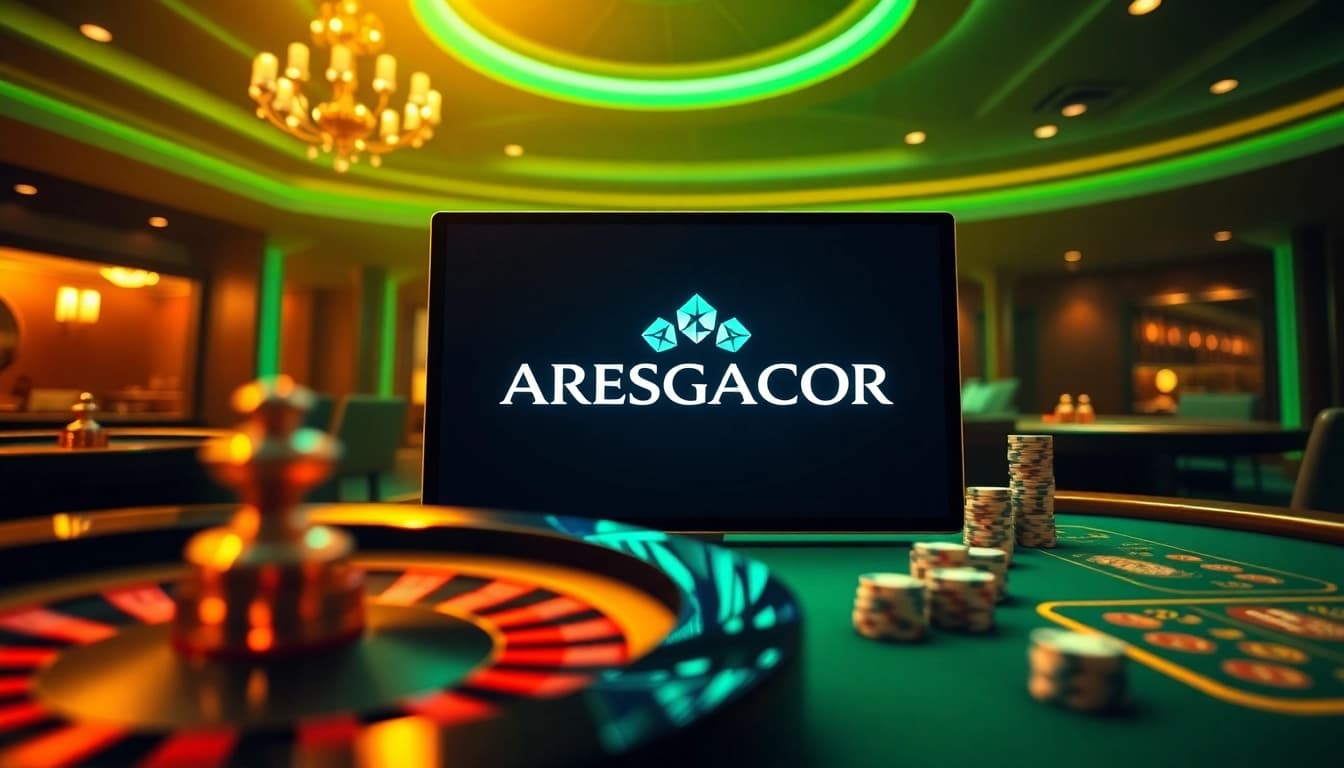 Play exciting games on ARESGACOR's online platform with vibrant casino visuals.