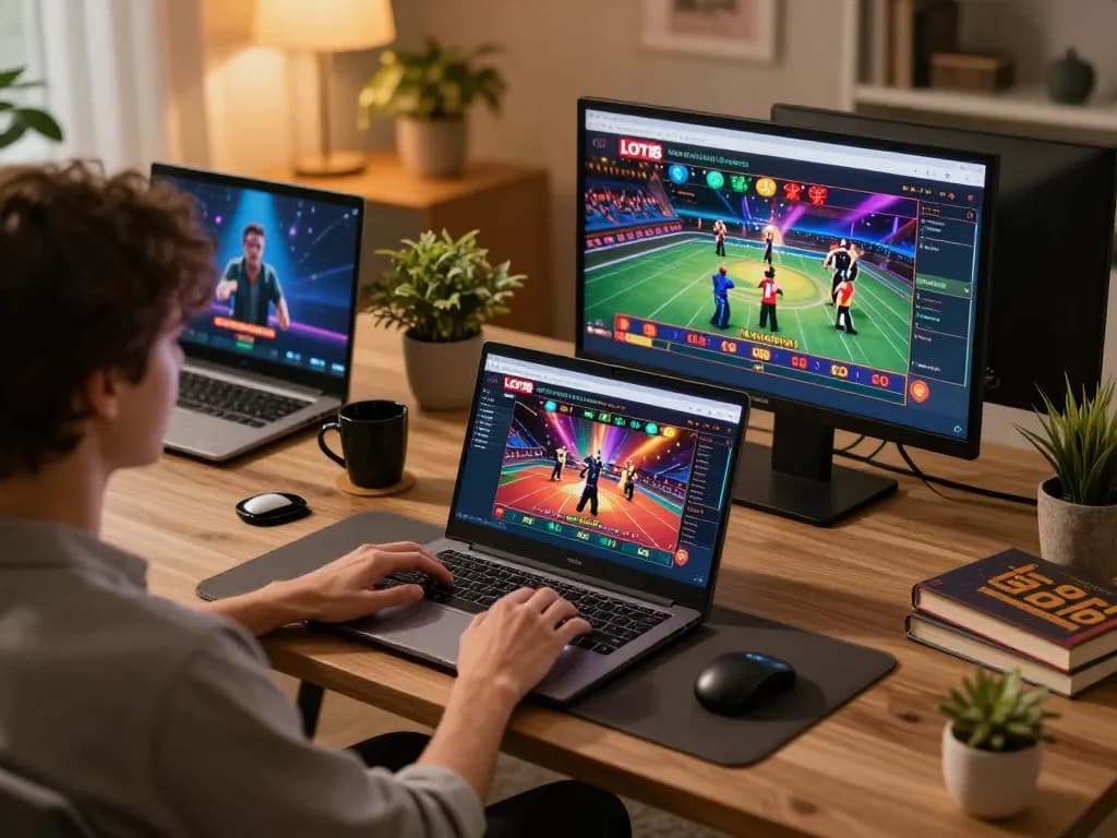 Engaged player enjoying live dealer game on LOTO188 COM, showcasing modern online casino experience