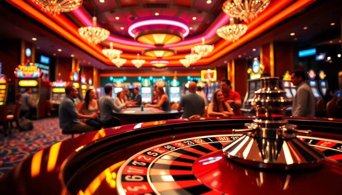 Menangkan permainan PLANET77 di meja roulette yang ramai dan penuh semangat.
