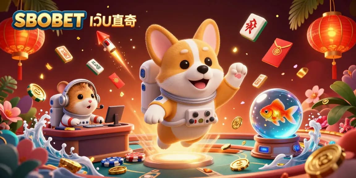 Engage with SBOBET เว็บตรง in an exhilarating floating casino scene featuring colorful elements.