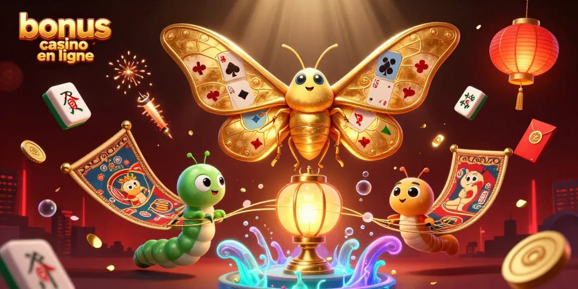 Profitez des bonus casino en ligne avec une illustration captivante de jeux enrichis de détails animés.