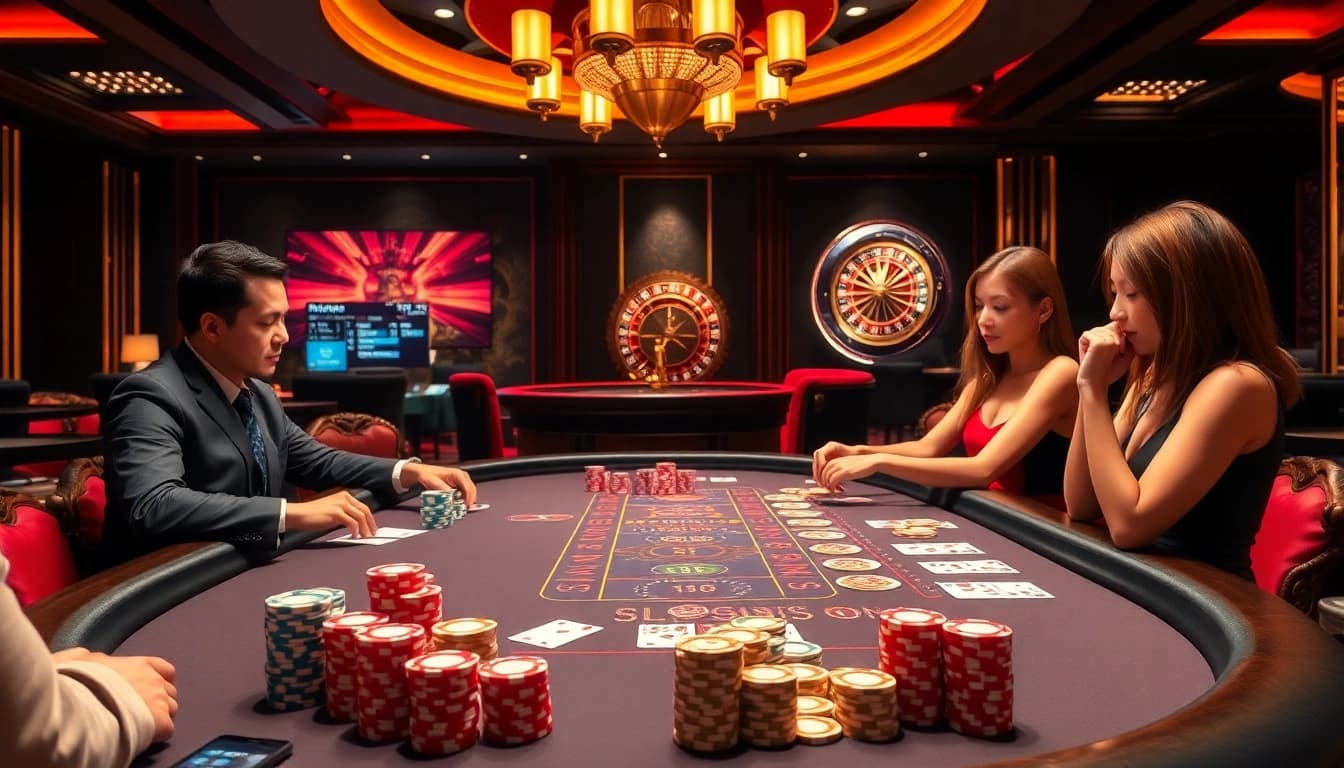 UU88's exciting poker table scene with vibrant chips and players engaged in action.