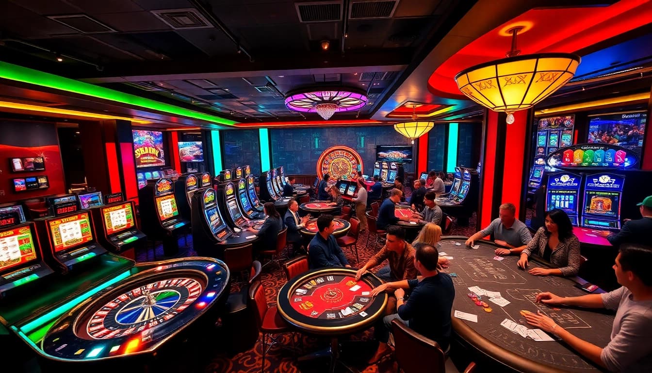 Engaged players enjoying thrilling games at BRABET casino, highlighting excitement in gambling.