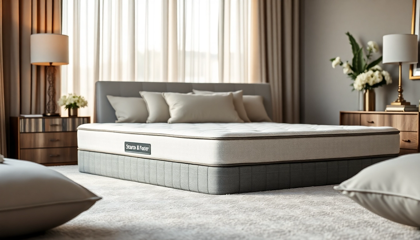 Showcase the elegant Stearns and Foster box spring queen in a serene bedroom setting.