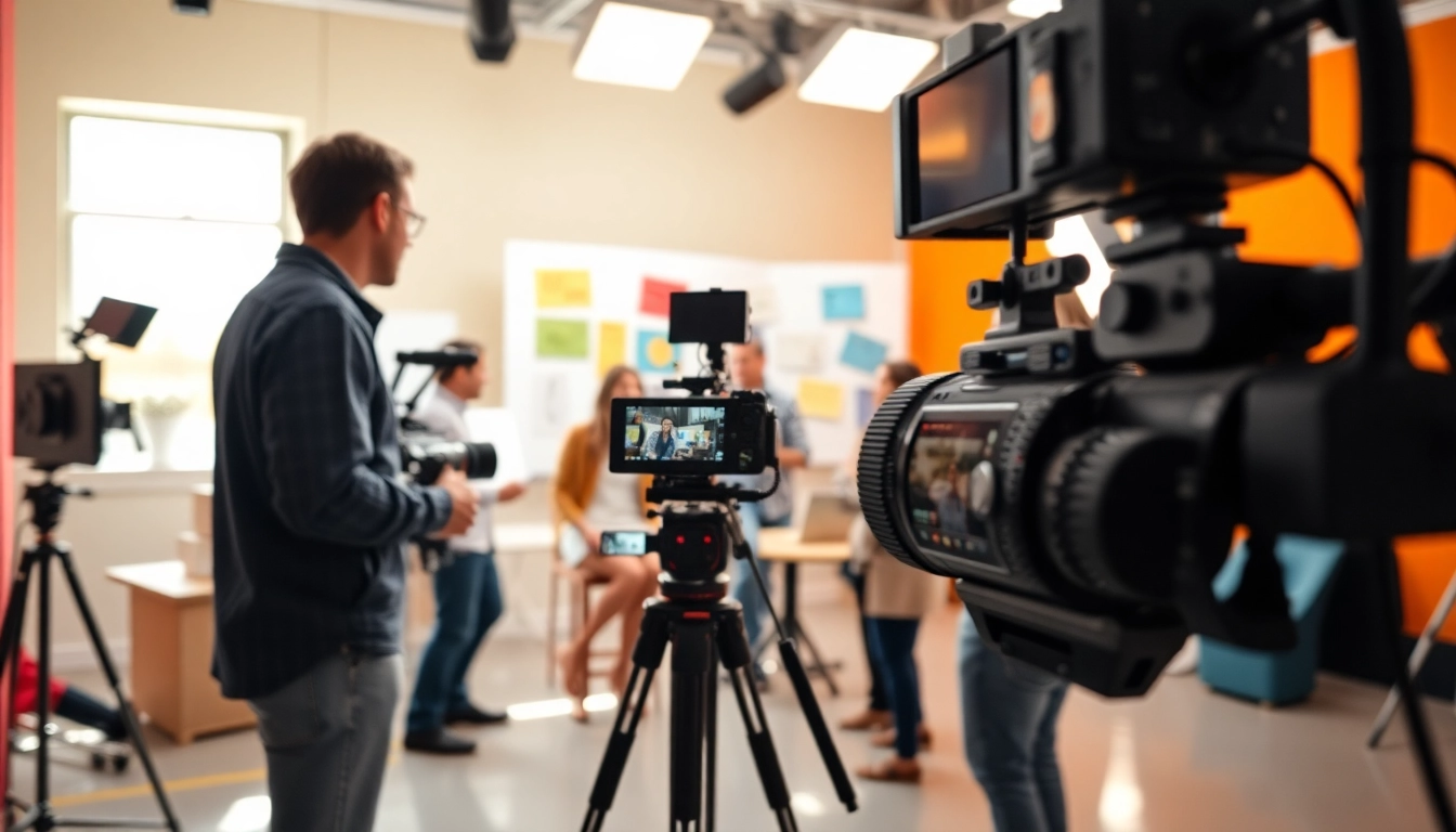 Collaborative team of edmonton production companies generating creative ideas in a bright studio
