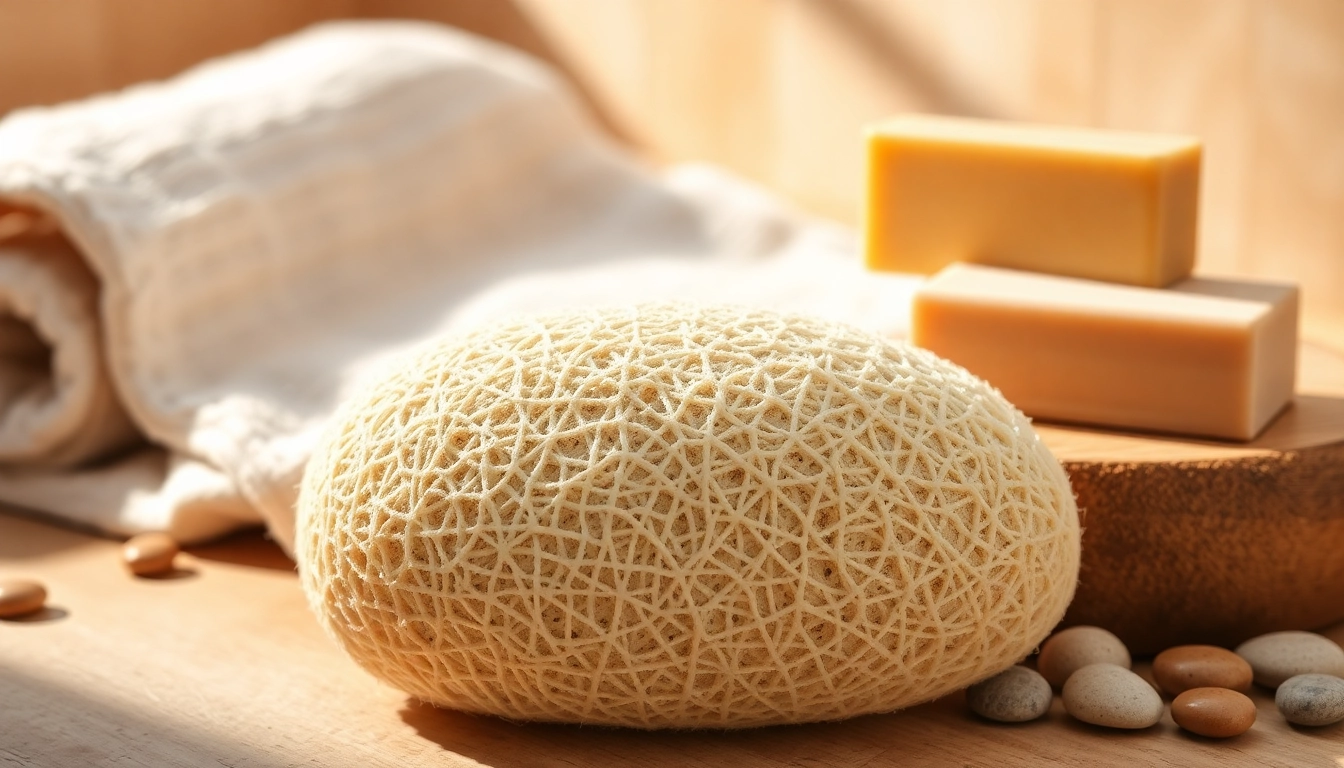 Learn how to use raw loofah effectively in a serene bathroom setting.