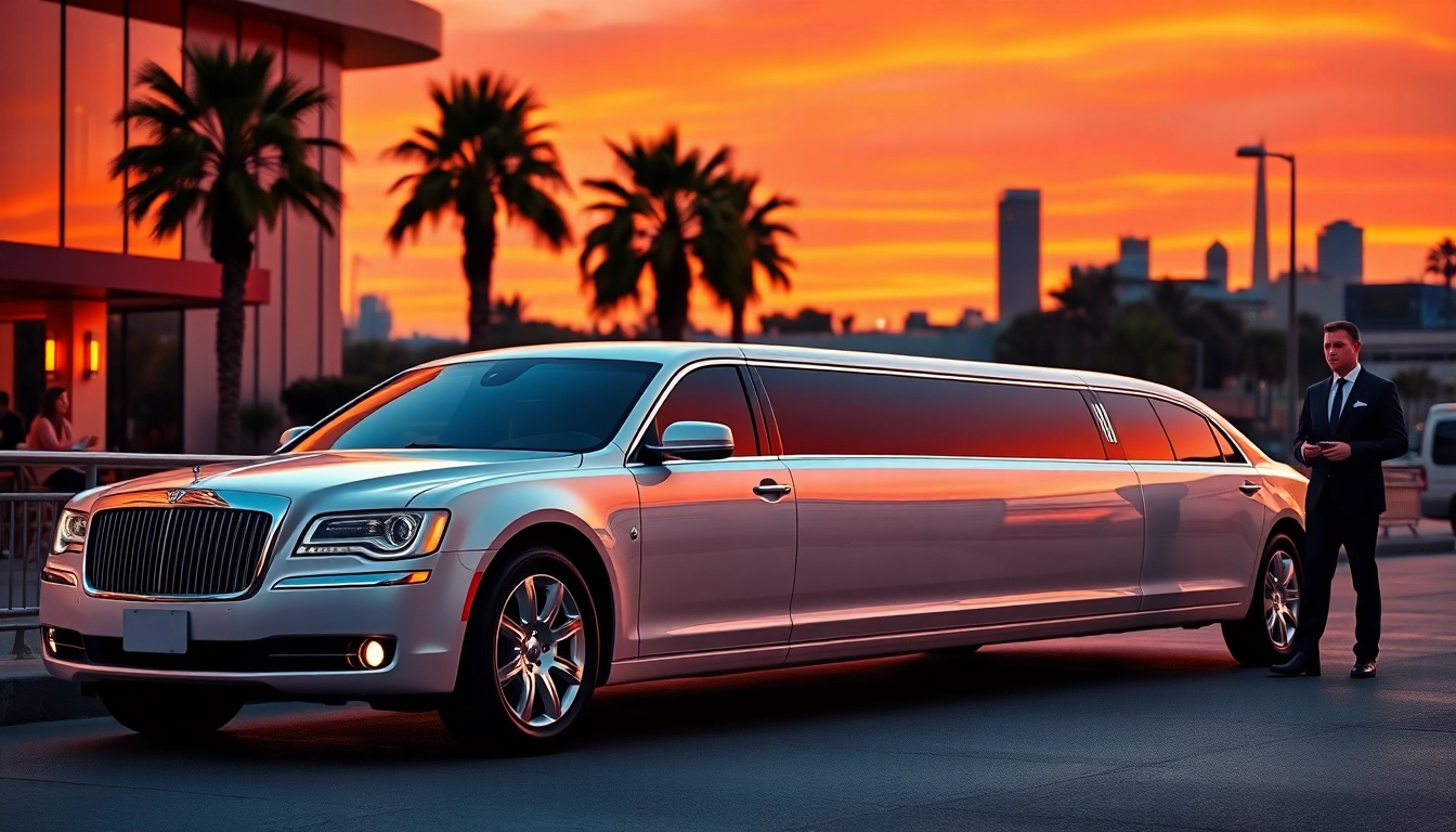 Experience premium LA Limo service with elegance in Los Angeles at sunset.