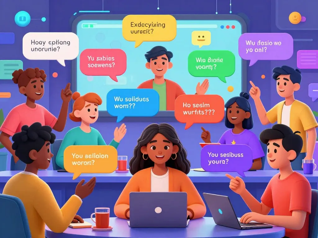 Spicy chat animated characters engaging in lively conversations in a vibrant digital chatroom.