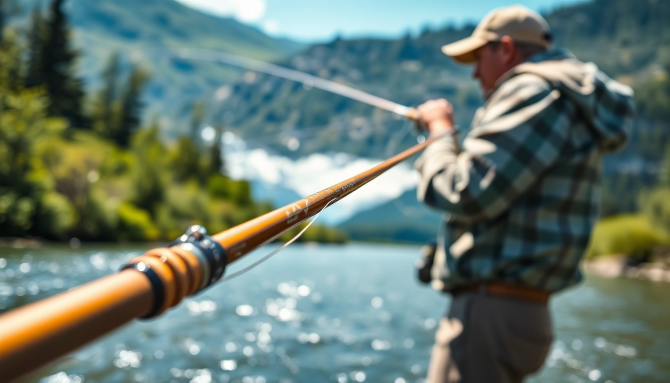 Catch stunning fish with the best fly fishing rods showcased in a serene setting.