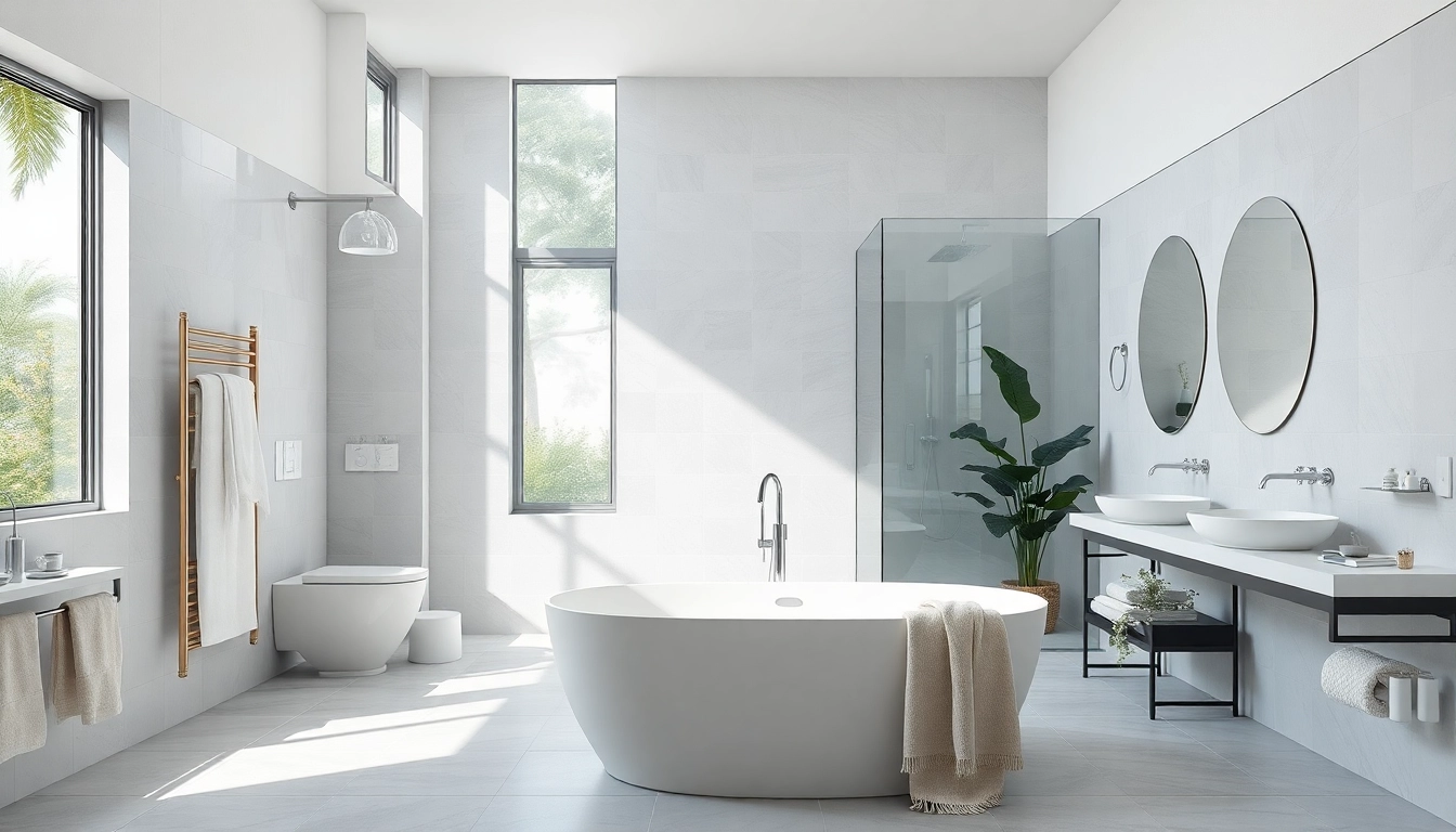sonni sanitär: Modernes Badezimmer mit eleganten Sanitäranlagen und stilvollen Accessoires.