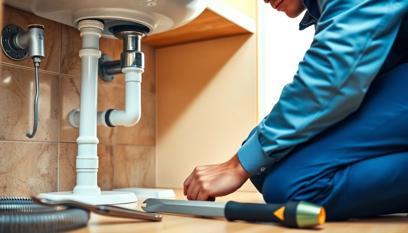 Find a reliable plumber near me repairing water leak with professional tools.
