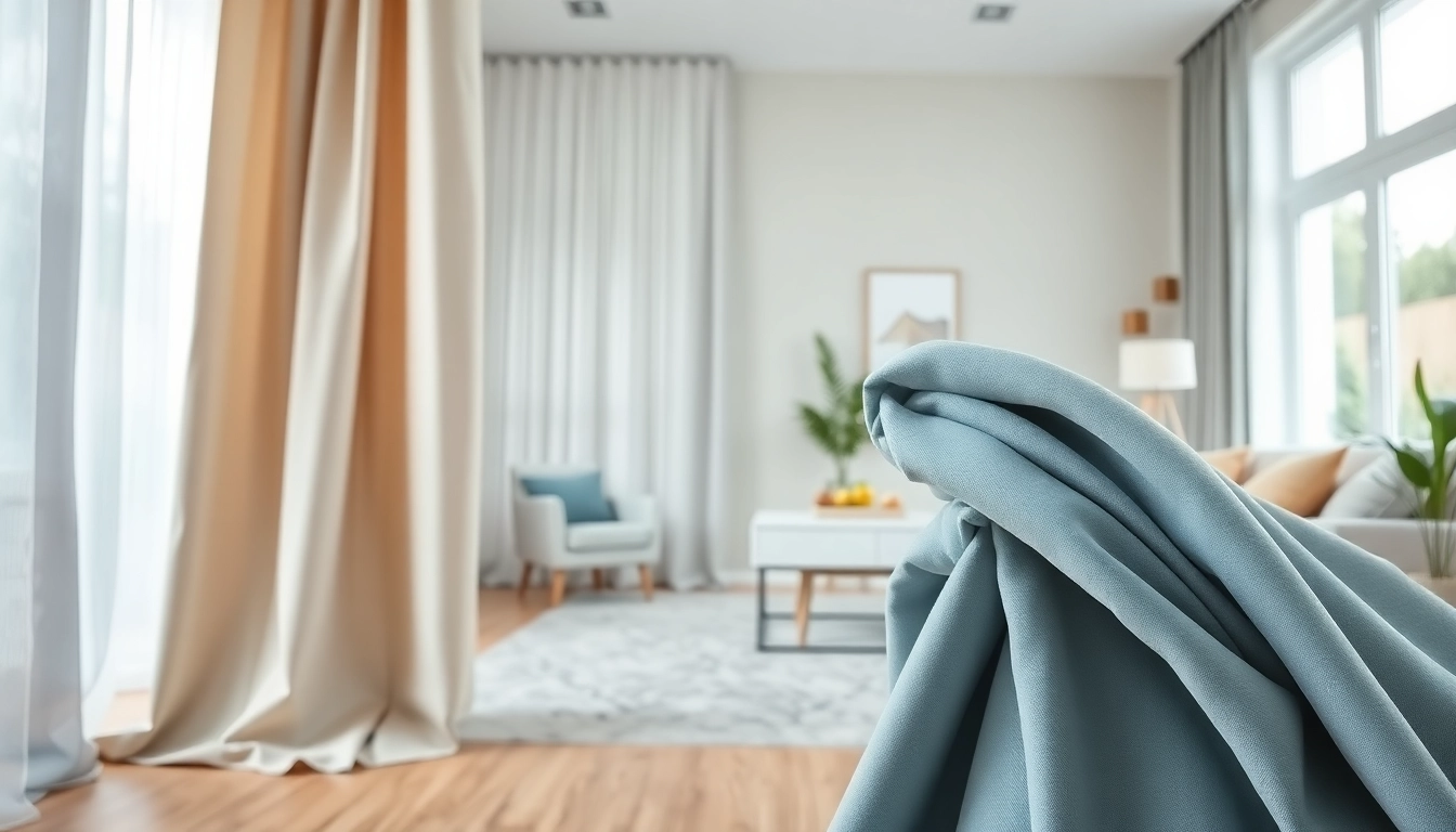 Bekijk diverse gordijnstof kopen online in een stijlvol interieur met moderne meubels.