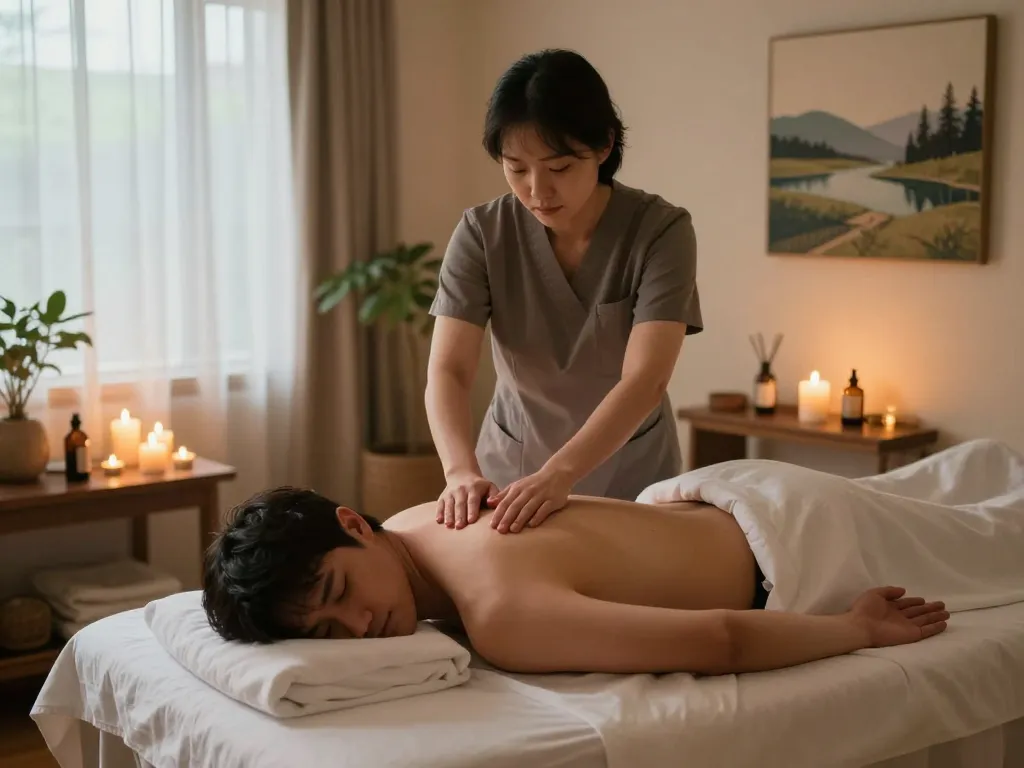 편안한 분위기의 포항스웨디시 환경, 차분한 인테리어와 전문 치료사가 제공하는 편안한 마사지.