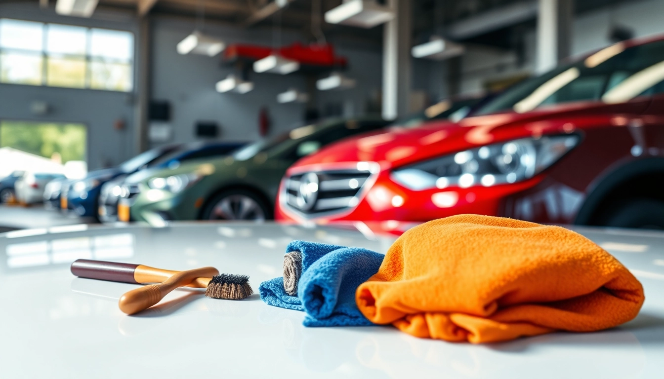 Transform your car with expert car detailing near me in a vibrant and clean workshop.