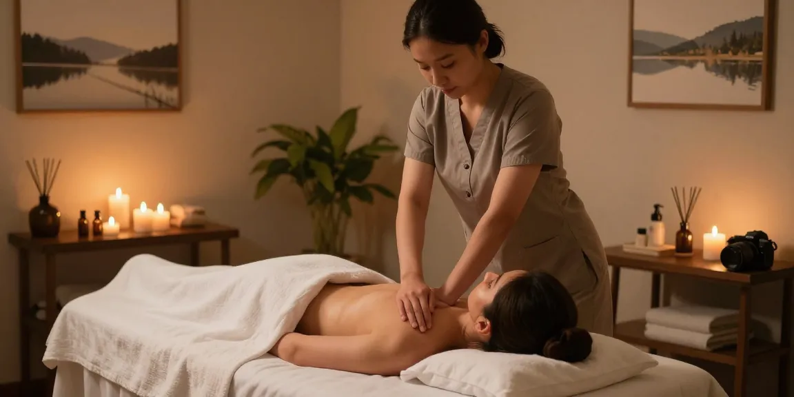Relaxing Swedish massage experience at makangs.com, serene spa room with calming ambiance.
