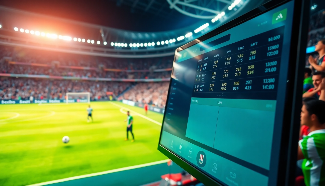 Live betting odds and football match scene at kèo nhà cái online platform, showcasing excitement and community.