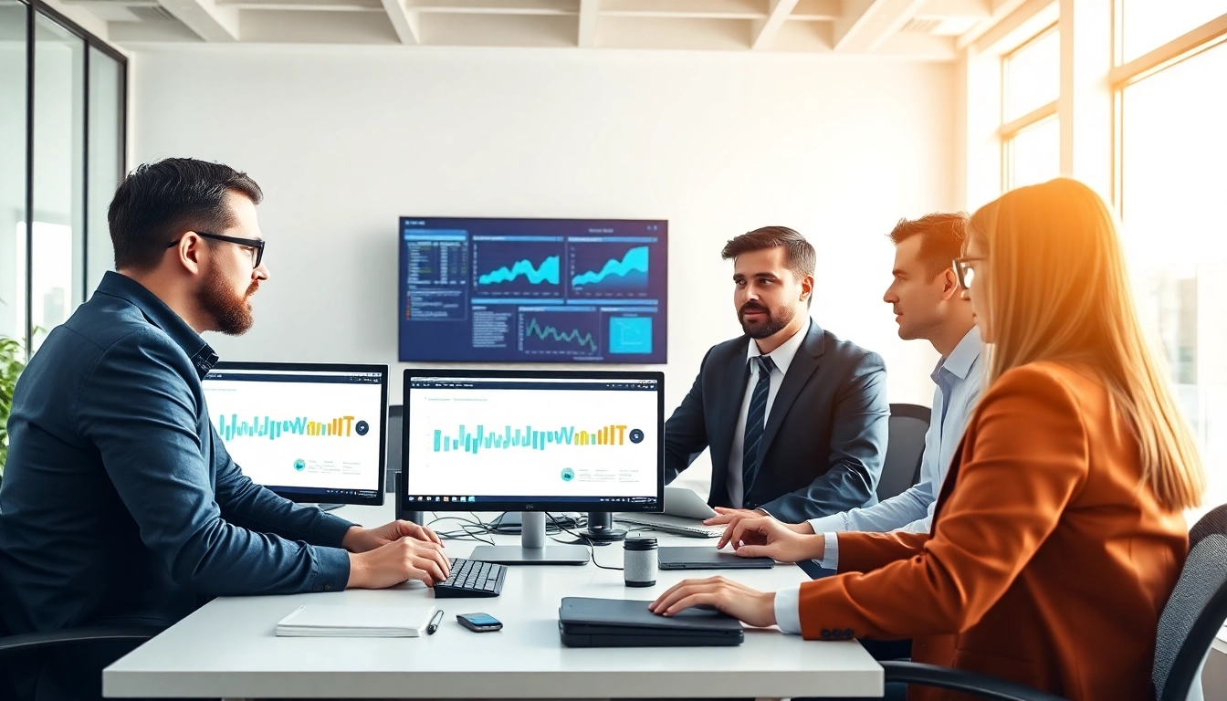 Showcase managed it services lakeland with a collaborative team in a modern IT office.