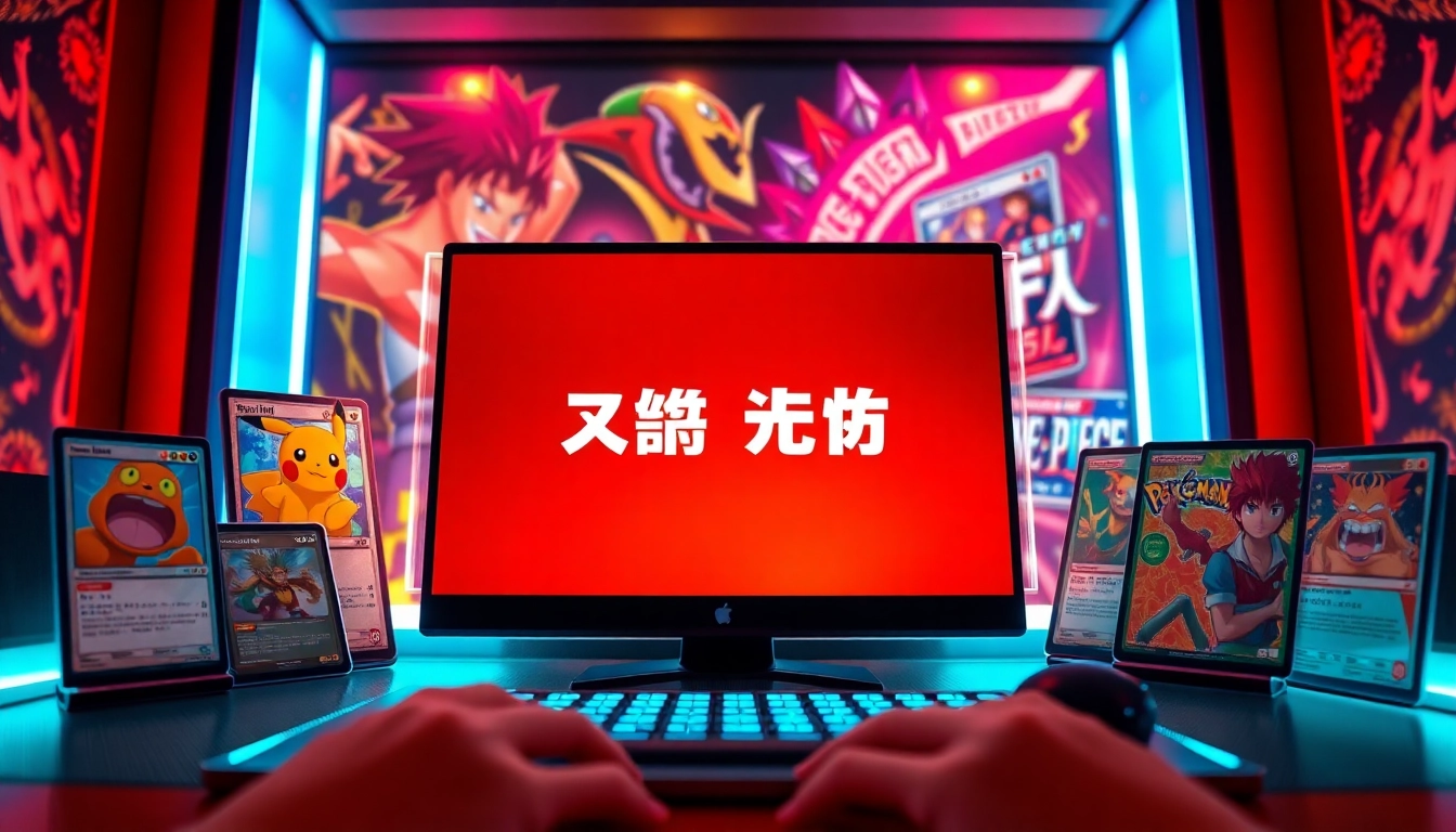 現代的なデジタルカード取引インターフェースでオリパワン招待コードを示すワクワクするシーン。