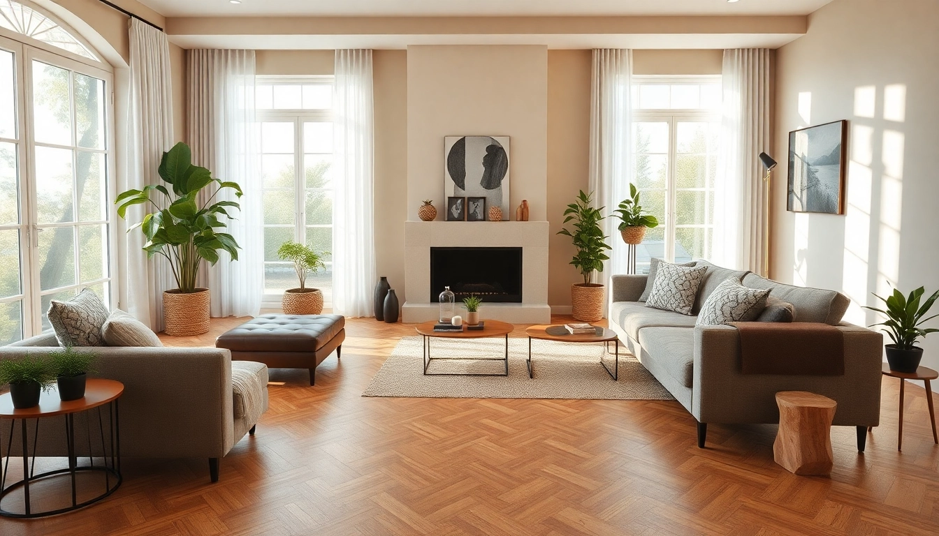 Transform your space with beautiful vinyl flooring in a modern living room setting.