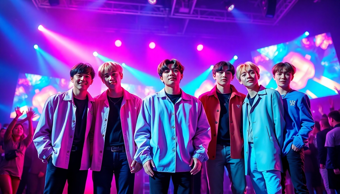 BTS members performing energetically together on stage, capturing their vibrant chemistry.