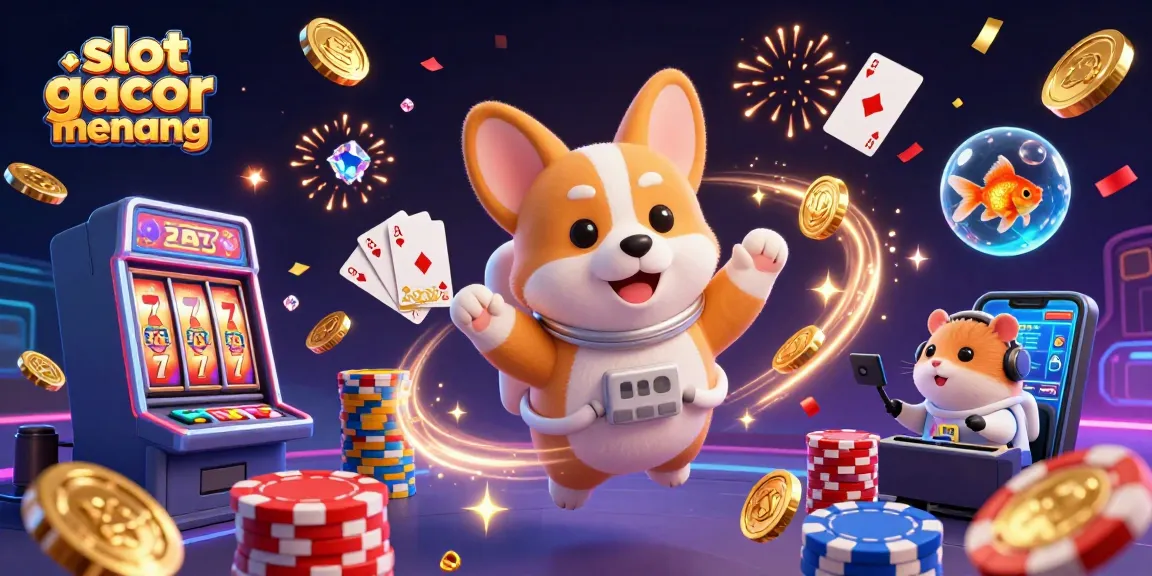 Engage in slot gacor gampang menang with lively 3D characters and casino action in a vibrant scene
