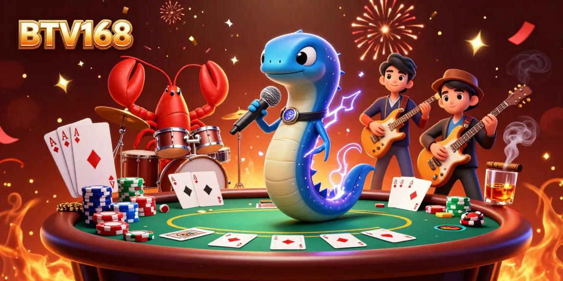 BTV168 engages players with an unforgettable underwater poker scene featuring dynamic characters and game elements.