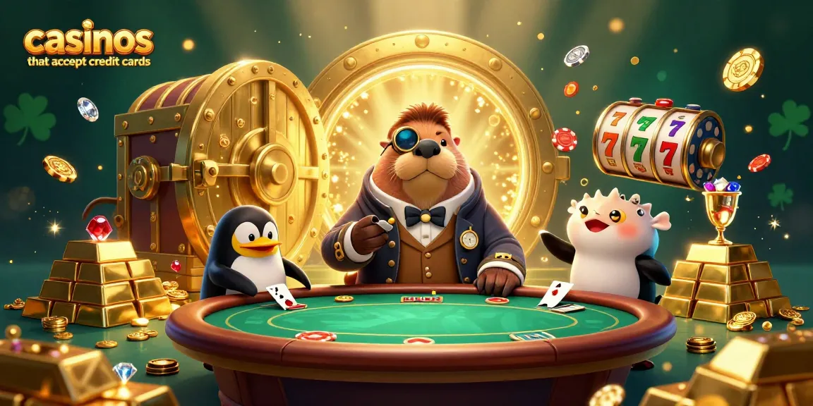 Experience the thrill of casinos that accept credit cards with our illustrated underwater poker game featuring unique characters and vibrant gambling elements.