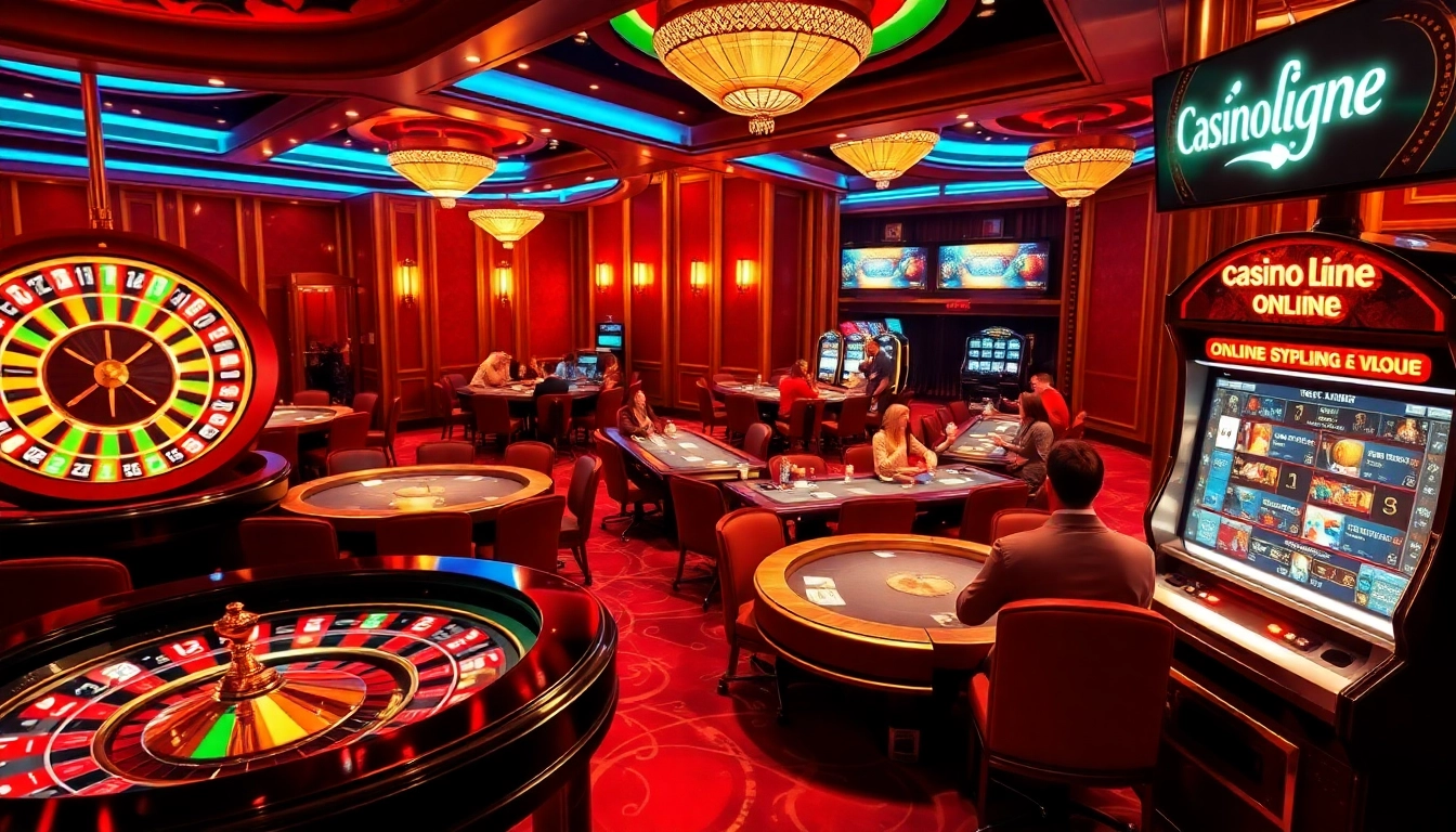 Scène de jeu mettant en avant des activités de casino animées, soulignant le casino en ligne pour les joueurs en ligne.