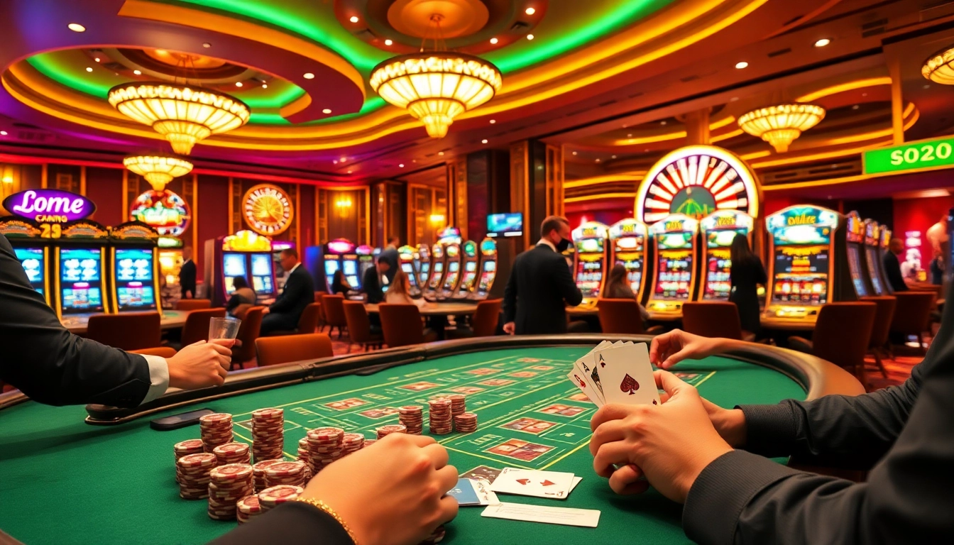 The hidden wiki 2026 visualizes a vibrant casino scene with excited players at poker tables and bright slot machines.