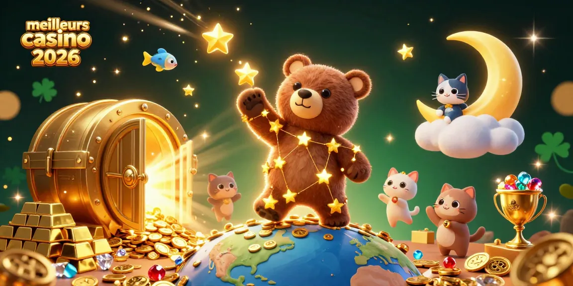 Découvrez les meilleurs crypto casinos 2026 avec un ours constellation et des trésors scintillants.