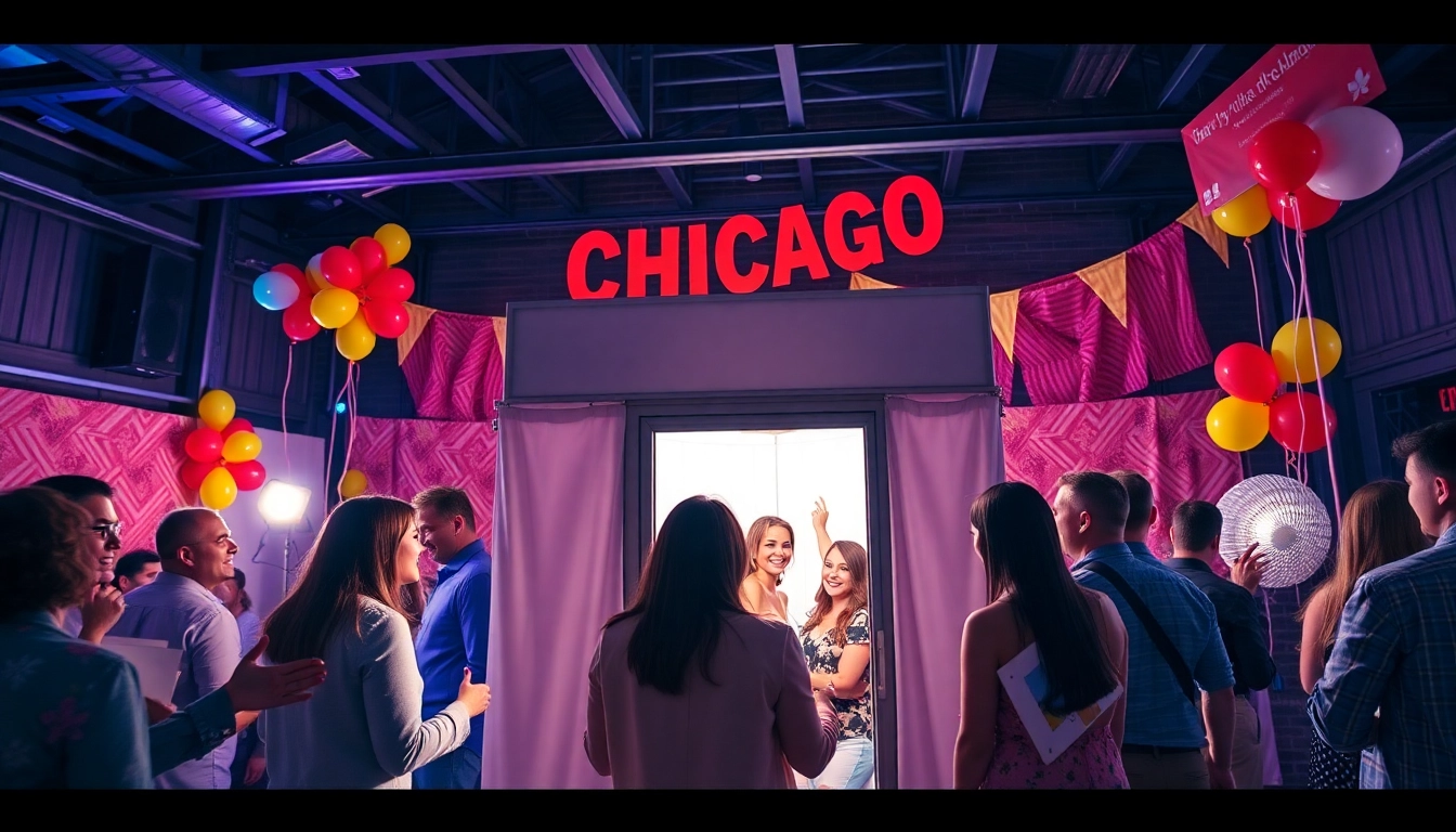 Capture unforgettable moments at a photo booth Chicago with stylish decor and lively guests.