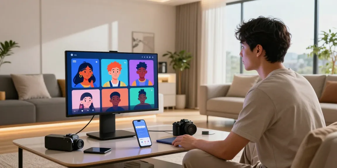 Engaging home scene with CrushOn AI app featuring vibrant characters and a user interacting warmly.
