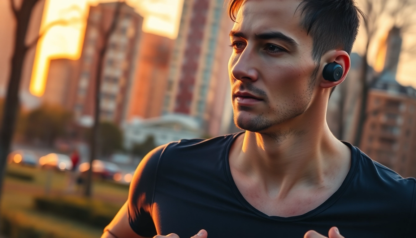 Experience clarity with F1 Bone Conduction Headphones worn by an athlete during an energetic jog.