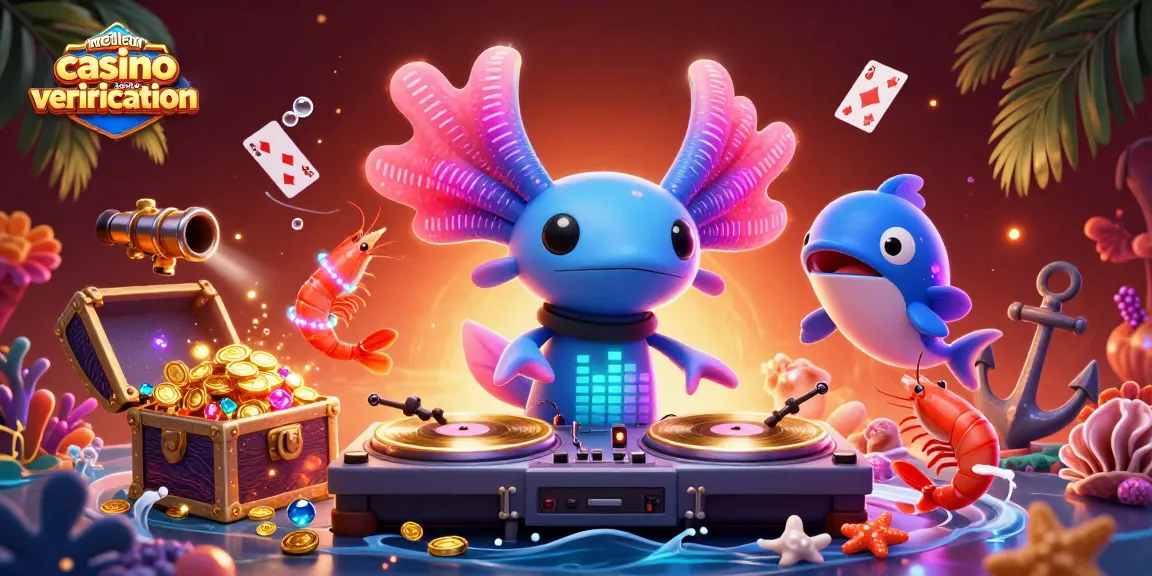 Jouer dans le meilleur casino sans vérification avec des personnages colorés de DJ et des créatures marines.