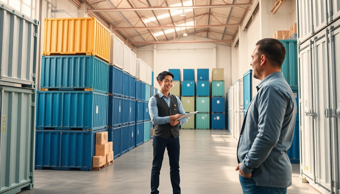Efficient self storage units showcased in a tidy warehouse with friendly customer service.