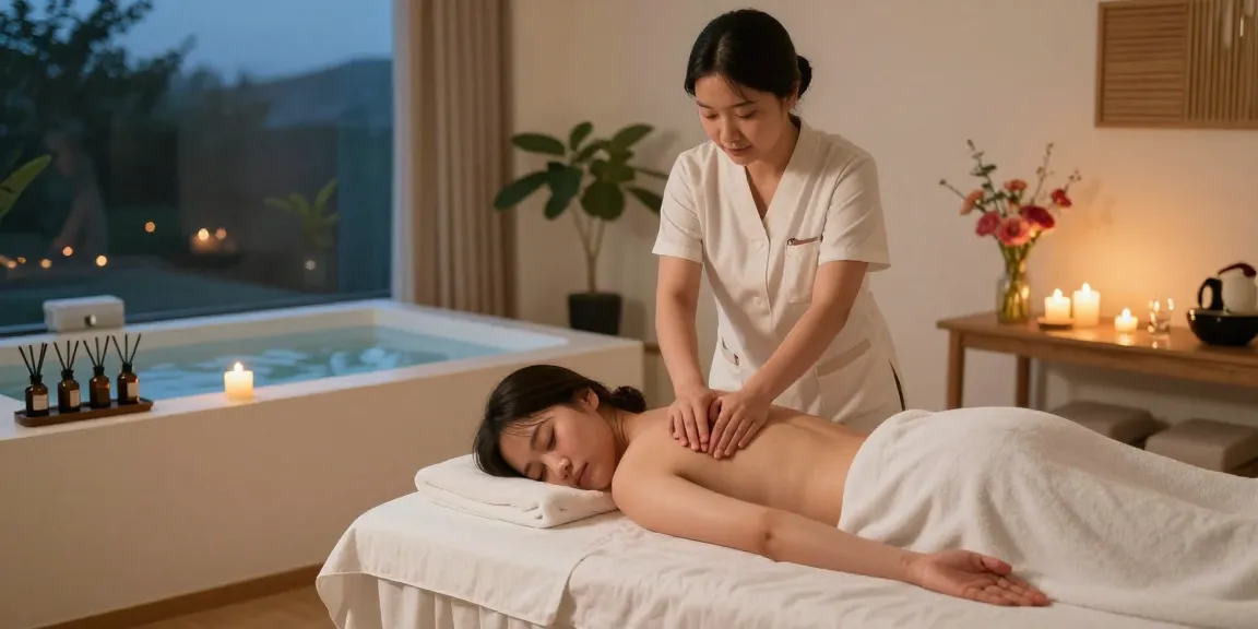 Serene 부산스웨디시 massage in a tranquil spa setting with calming ambiance.
