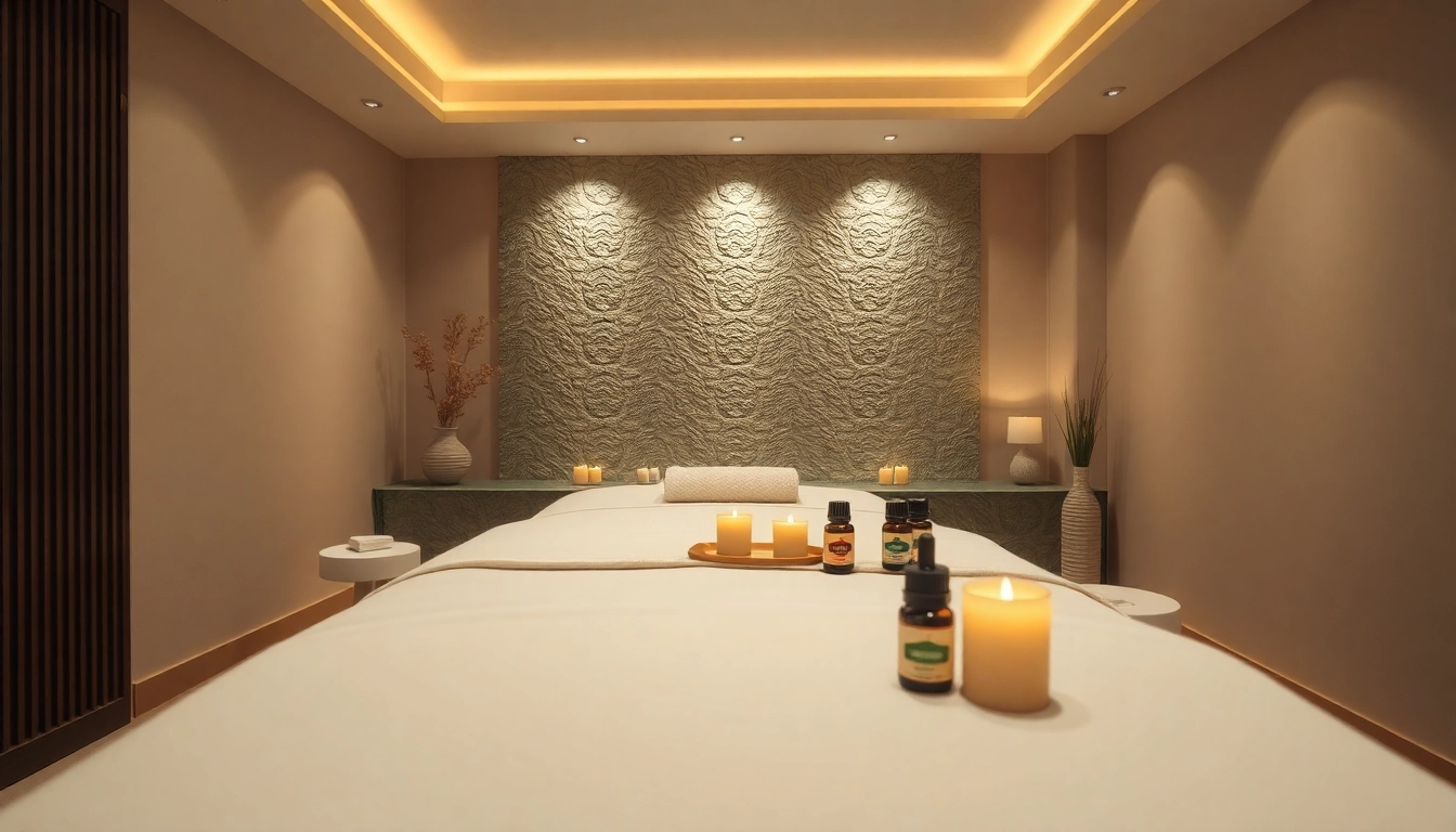Experiencing 출장안마 in a serene massage room with calming ambiance and soothing elements.