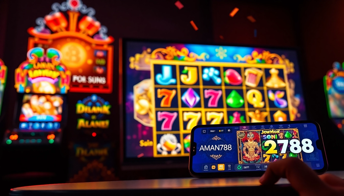 Exciting online slot gaming interface showcasing AMAN788 recommendations for popular games.