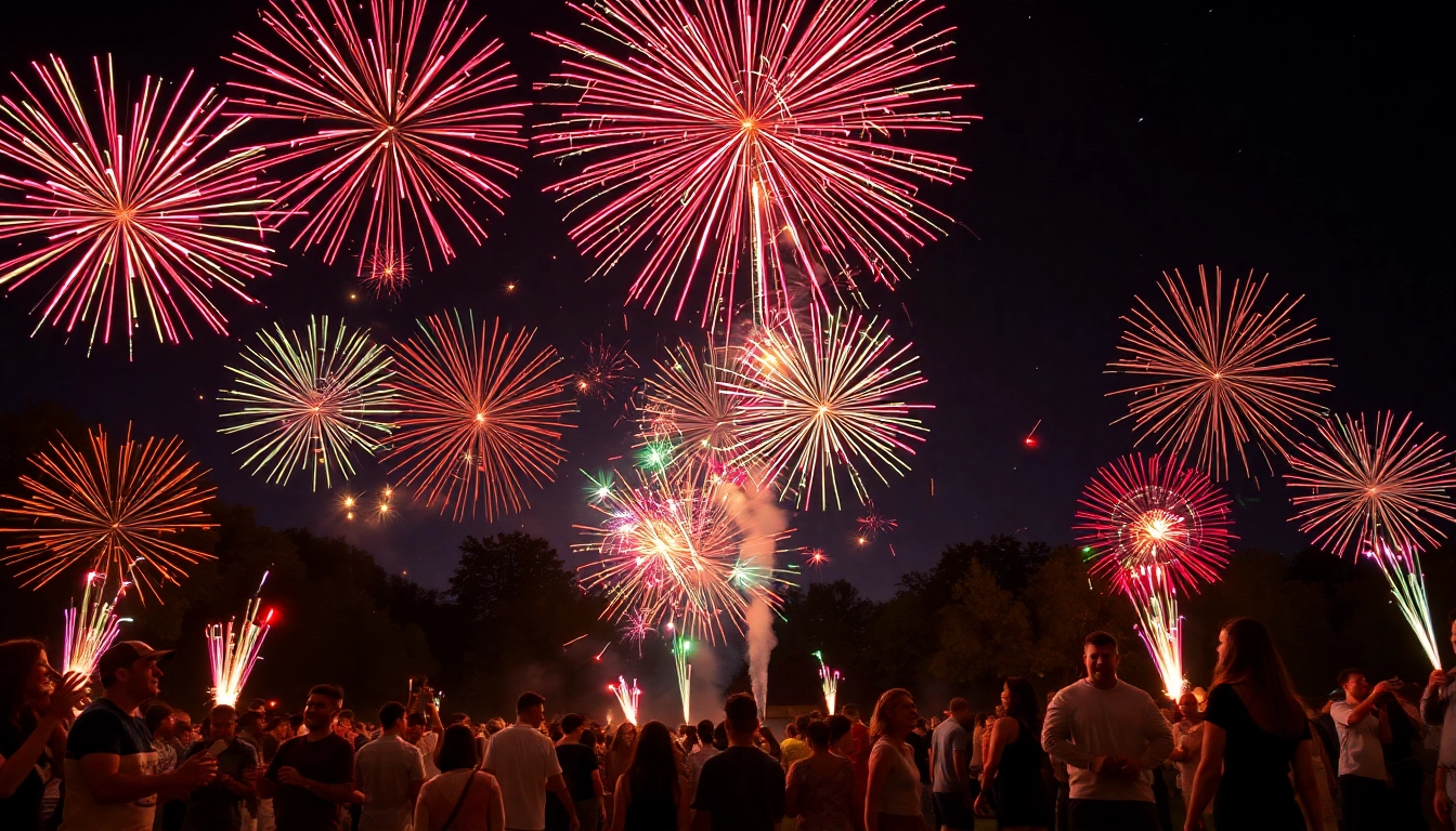 Celebrate with cheap fireworks near me lighting up the night sky during a festive gathering.