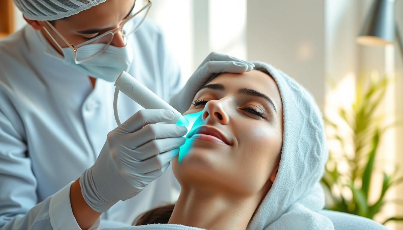 Client receiving a VI Peel Nyack treatment in a calming clinic environment, promoting healthy skin.