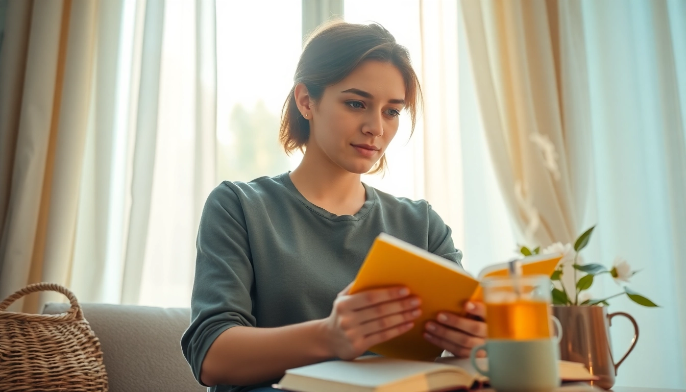 A young adult journaling about depression symptoms in a cozy, sunlit room focused on peaceful reflection.