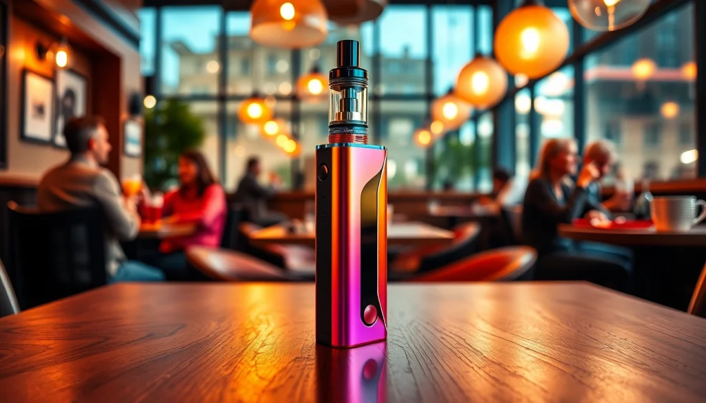 Elfbar in a trendy café setting, showcasing vibrant design and inviting ambiance.