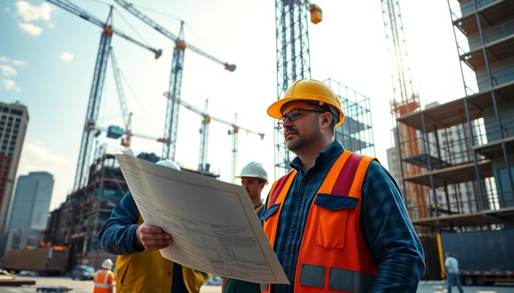 Highlighting a New York City General Contractor team engaging in construction activities with modern tools and equipment.