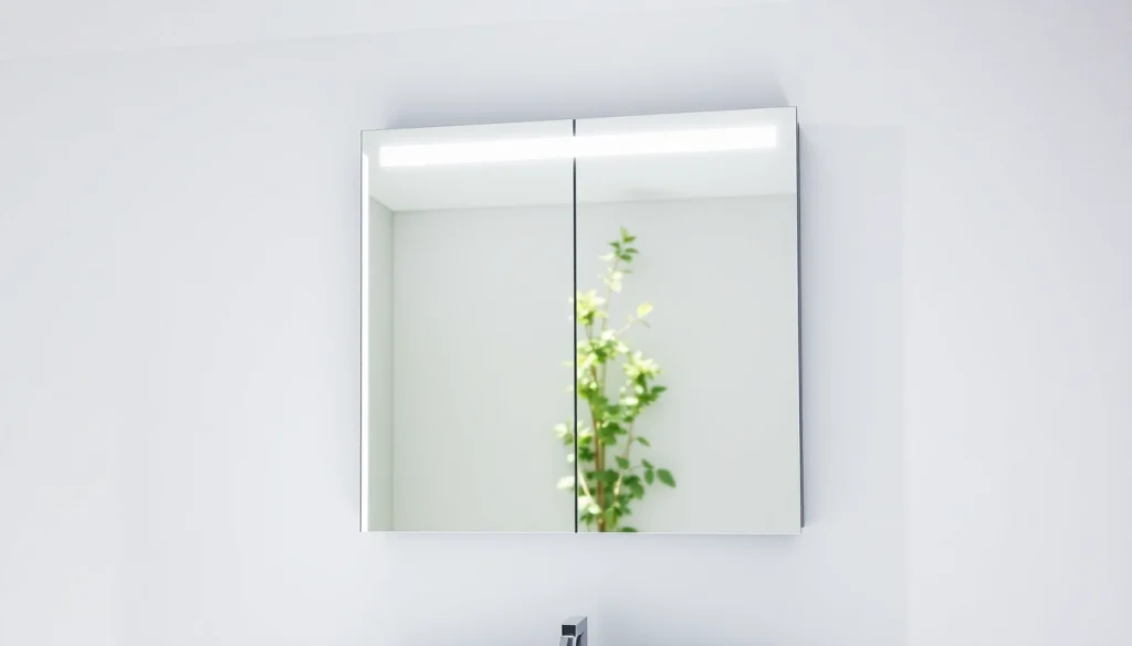 Eleganter sonni Spiegelschrank im Badezimmer mit moderner LED-Beleuchtung