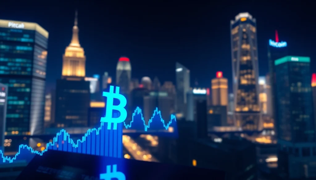 Остання інформація про курс біткоїна з графіком, що відображає тренди цінового зростання.